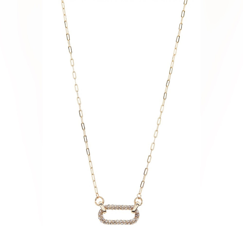 Vince Camuto Gold Pave Link Necklace